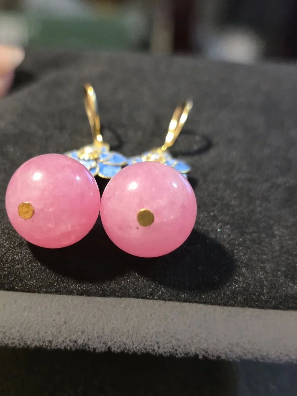 Pink Jade Earrings